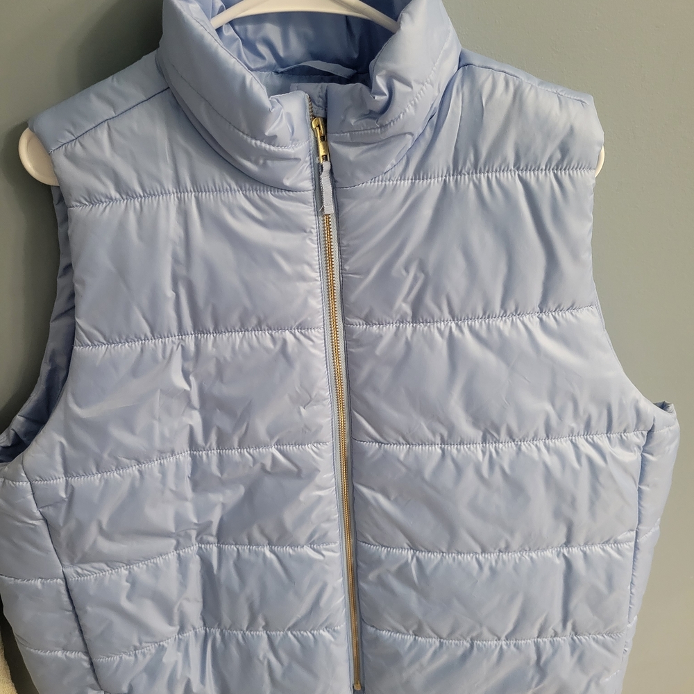 J. Crew Light Blue Puffer Vest 2XL